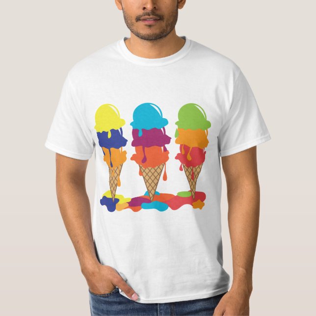 T-shirt Chemise crème glacée (Devant)