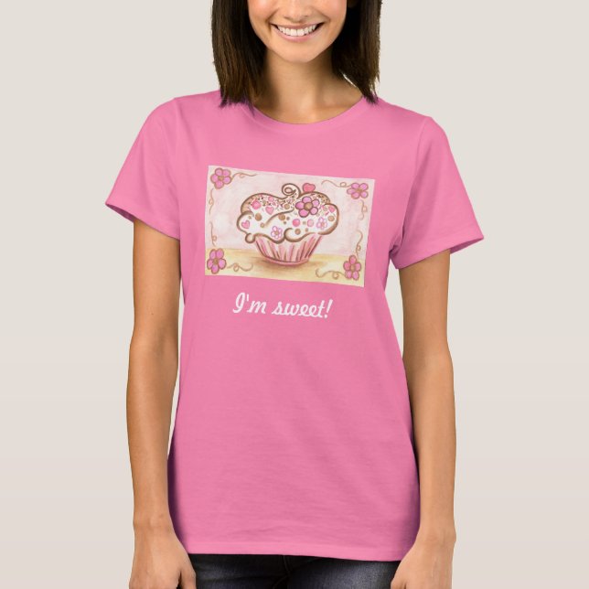 T-shirt Chemise Cupcake Rose (Devant)