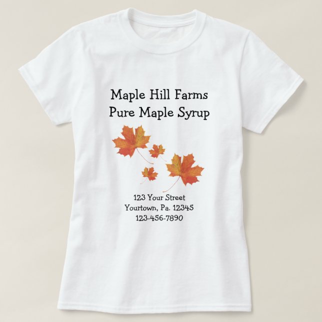 T-shirt Chemise d'affaires personnalisée Feuille Maple (Design devant)