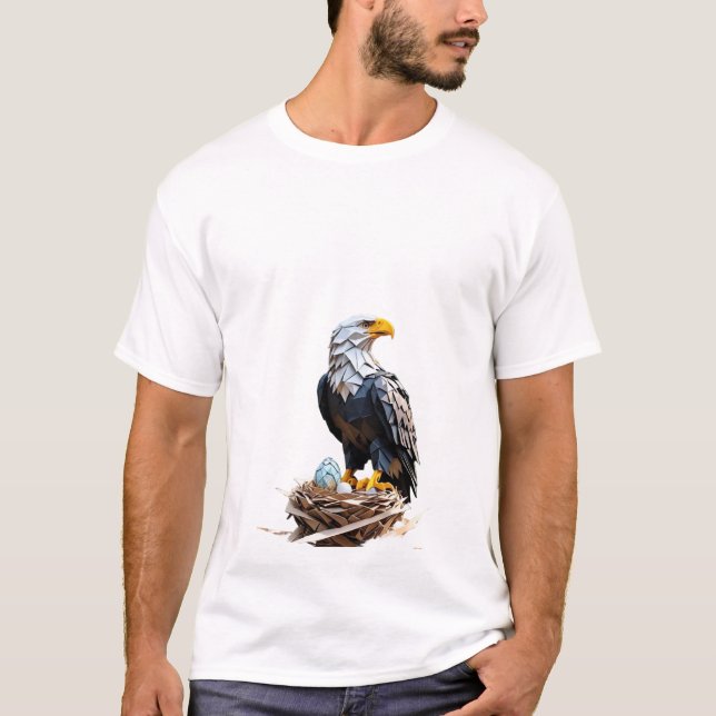 T-shirt Chemise d'aigle américain Origami (Devant)