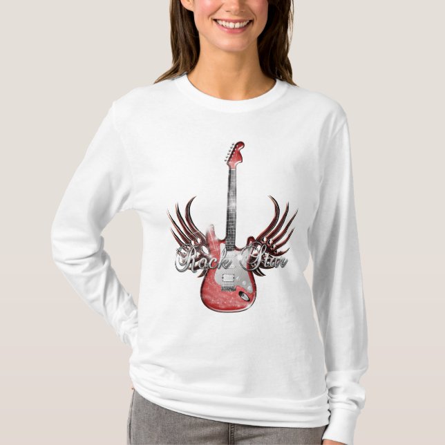 T-shirt chemise d'aile de guitare (Devant)
