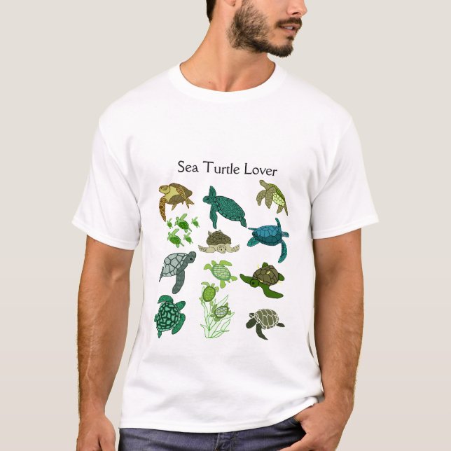 T-shirt Chemise d'amant de tortue de mer (Devant)