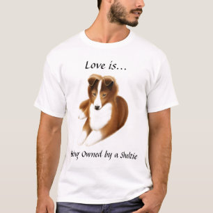 T-shirt Chemise d'amour de Sheltie de chien de berger de