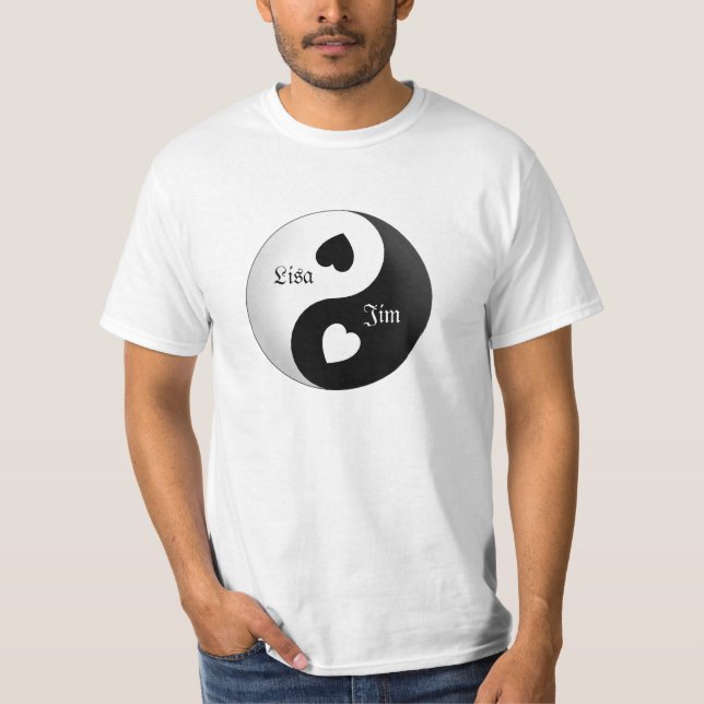 T-shirt Chemise d'amour Yin Yang personnalisée (Devant)