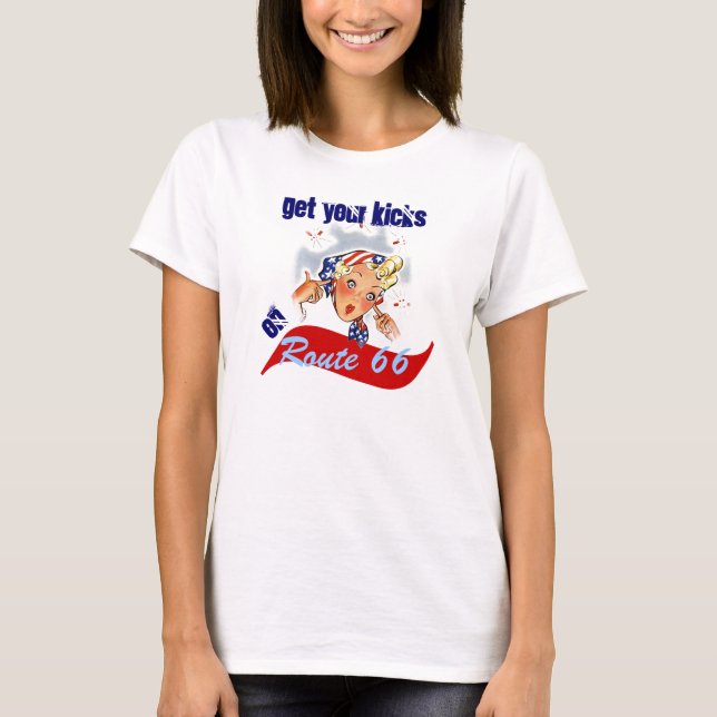 T-shirt Chemise d'amusement de voyage de l'itinéraire 66 (Devant)