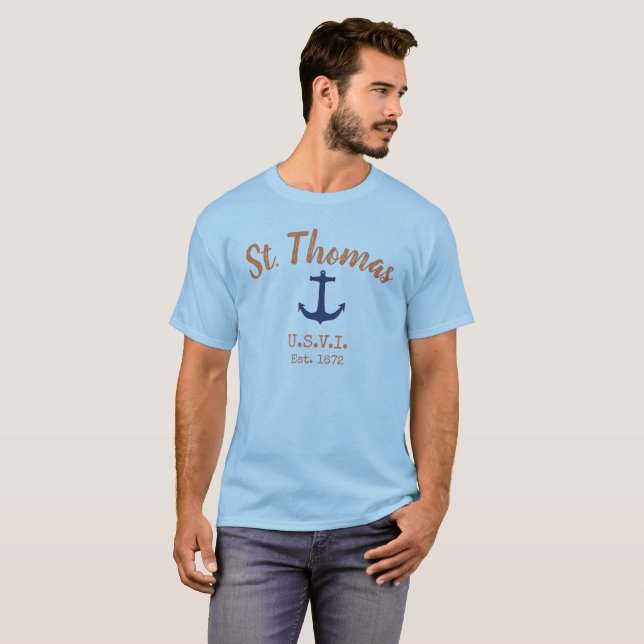 T-shirt Chemise d'Ancre des îles Vierges américaines St. T (Devant entier)