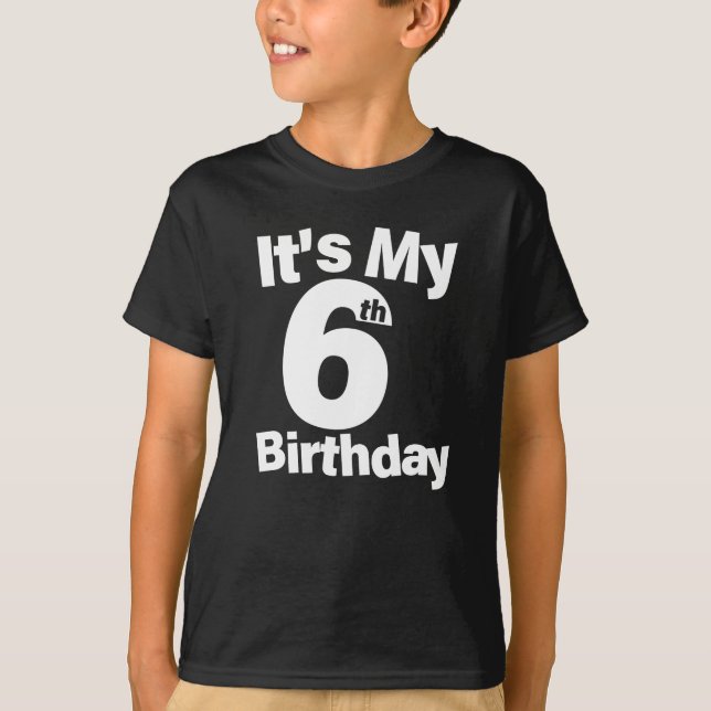 T-shirt Chemise d'anniversaire 6. C'est mon 6ème anniversa (Devant)