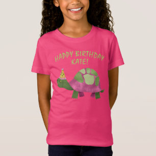 T-Shirt Chemise d'anniversaire de Tortoise rose   Annivers