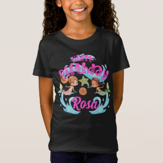 T-Shirt Chemise d'anniversaire personnalisée pour Sirène
