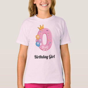 T-shirt Chemise d'anniversaire pour filles numéro 0 Thème 
