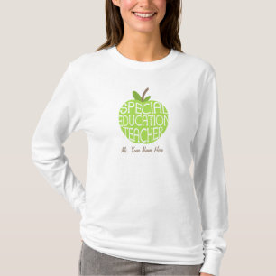 T-shirt Chemise d'Apple de vert de professeur d'éducation