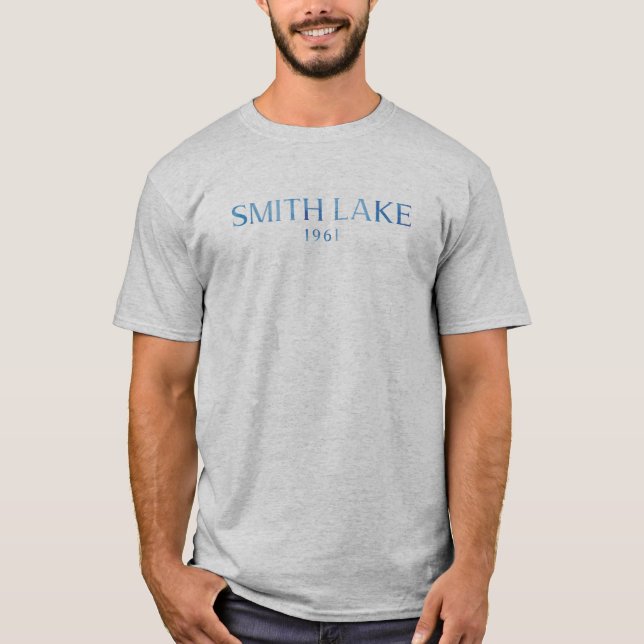 T-shirt Chemise d'aquarelle bleue Smith Lake 1961 (Devant)