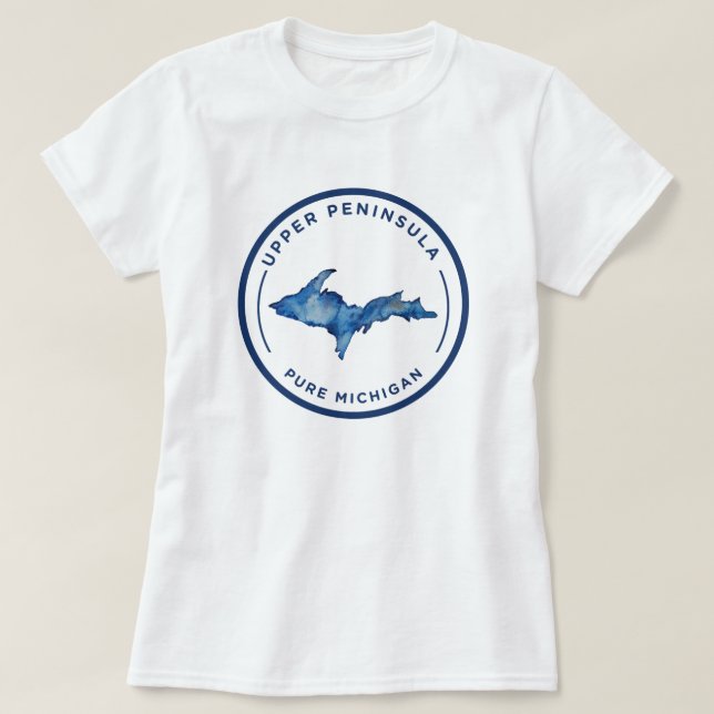 T-shirt Chemise d'aquarelle de la péninsule supérieure Pur (Design devant)