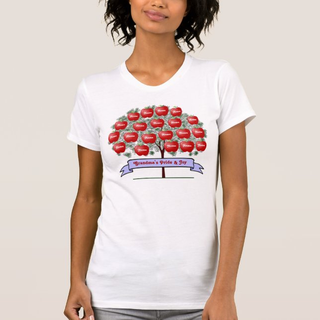 T-shirt Chemise d'arbre généalogique - 20 noms (Devant)