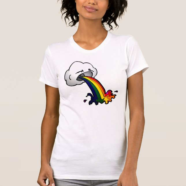 T-shirt Chemise d'arc-en-ciel - nuage drôle (Devant)
