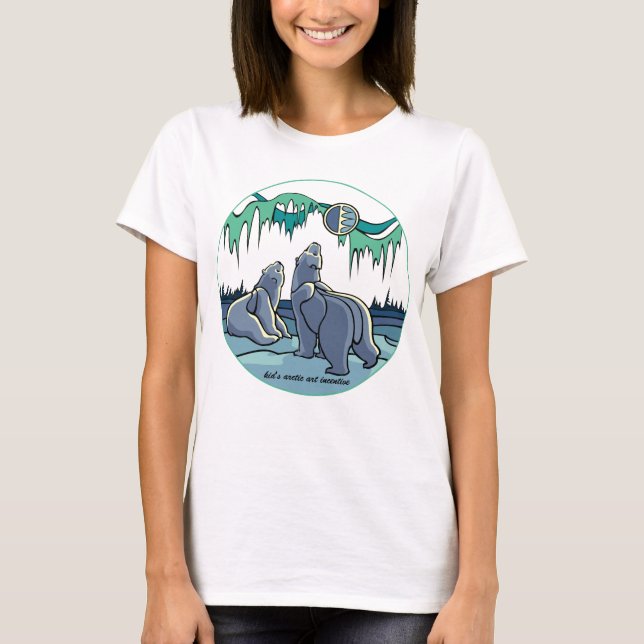T-shirt Chemise d'art de l'ours féminin Ours polaire Chemi (Devant)