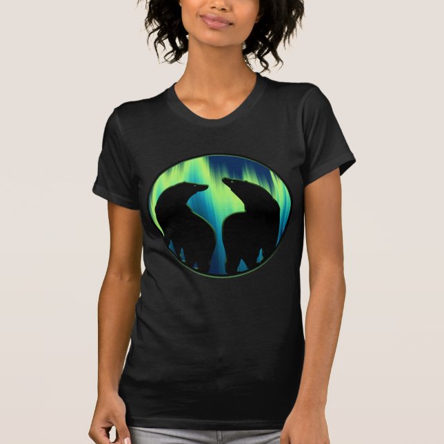 T-shirt Chemise d'art de l'ours Lumières du Nord Ours Déba (Devant)