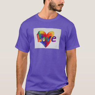 T-shirt Chemise d'art de mots inspirants Cœur Arc-en-ciel