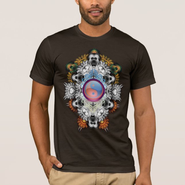 T-shirt Chemise d'art fractal Yin Yang (Devant)