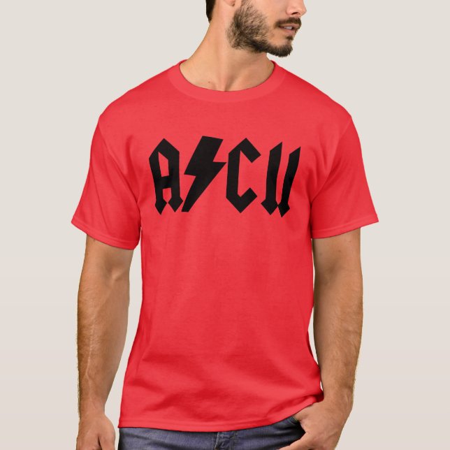 T-shirt Chemise d'ASCII AC/DC (Devant)
