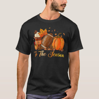 T-shirt Chemise d'automne de football au goût de citrouill
