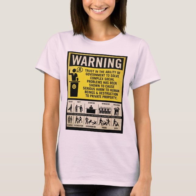 T-shirt Chemise d'avertissement du gouvernement (Devant)