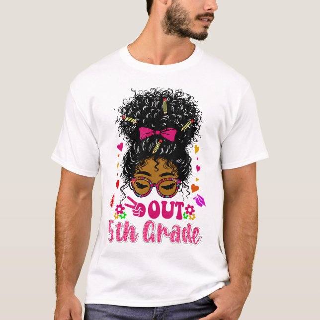 T-shirt Chemise De 5E Année Pour Les Filles Noires 5E Gra (Devant)