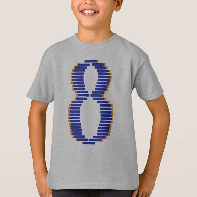 T-shirt Chemise de 8 ans (Devant)