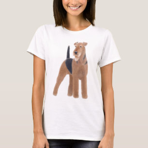 T-shirt Chemise de Babydoll de dames d'Airedale Terrier
