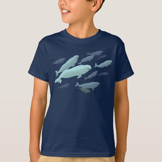 T-shirt Chemise de baleines Beluga pour enfants et maillot (Devant)