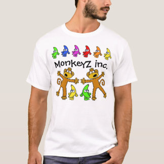 T-shirt Chemise de banane et de singe d'arc-en-ciel