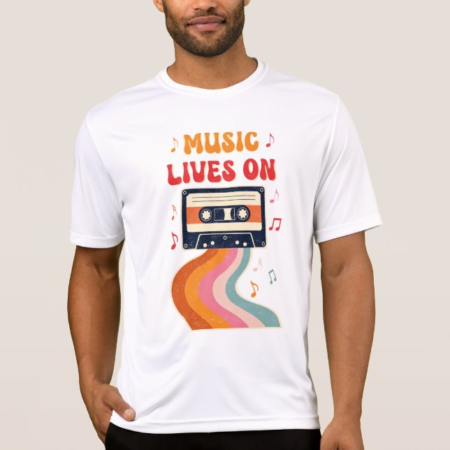 T-shirt Chemise De Bande De Cassette Rétro - La Musique Vi (Devant)