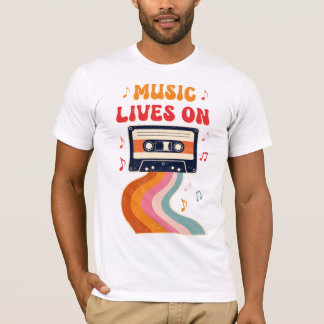 T-shirt Chemise De Bande De Cassette Rétro - La Musique Vi