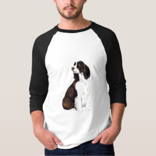 T-shirt Chemise de base-ball d'art de chien "d'épagneul d