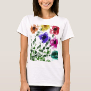 T-shirt Chemise de base pour femmes à motif floral arc-en-