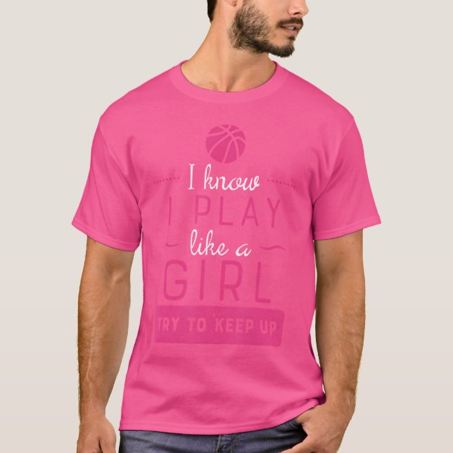 T-shirt Chemise De Basket-Basket-Filles Cadeau De Basket-B (Devant)