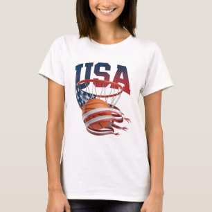T-shirt Chemise de basketball USA, Cerceau de drapeau amér
