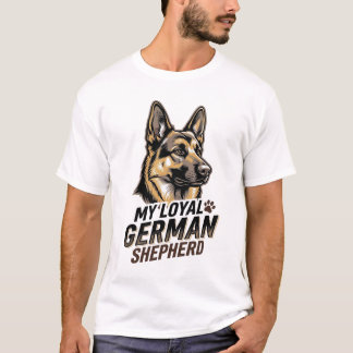 T-shirt Chemise de Berger Allemand Gravure Vintage Amateur