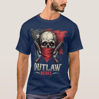 T-shirt Chemise de biker cowboy avec bandana de crâne de r