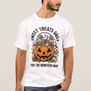 T-shirt Chemise de bonbons Halloween Dessin de monstre mig
