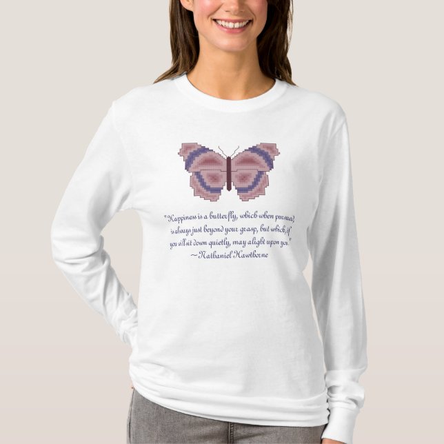 T-shirt Chemise de bonheur de papillon de Nathaniel (Devant)