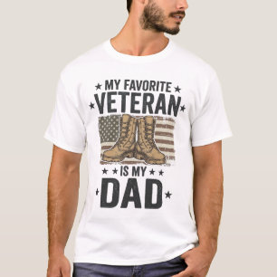 T-shirt Chemise de bottes de combat patriotique pour papa