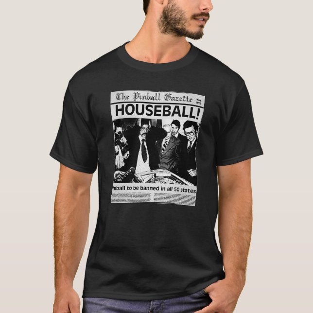 T-shirt chemise de boule de maison de flipper (Devant)