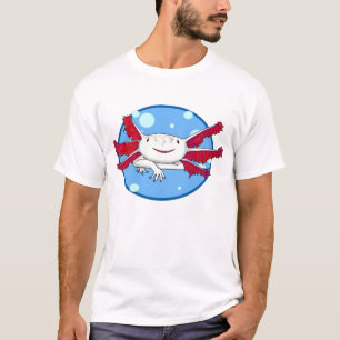 T-shirt chemise de bulle d'axolotl (blanc avec des taches)