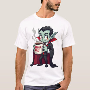 T-shirt Chemise de buveur de café vampire � Tasse de latte