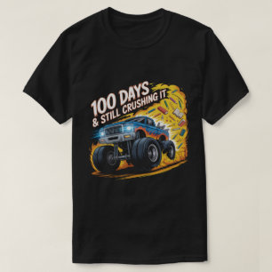 T-shirt Chemise de camion monstre écrasé 100 jours d'écol