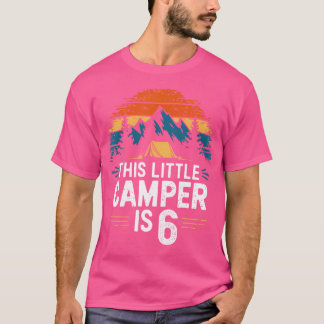 T-shirt Chemise De Camping 6E Anniversaire Pour Enfants De