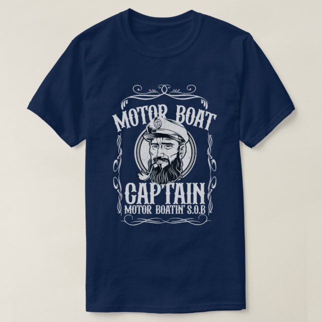 T-shirt Chemise de capitaine de bateau à moteur pour homme (Design devant)