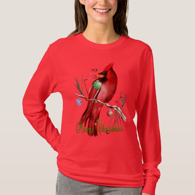 T-shirt Chemise de cardinal de Noël (Devant)