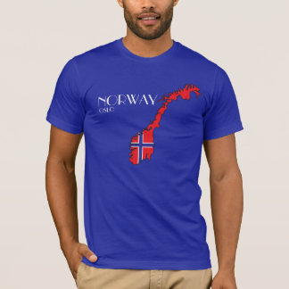 T-shirt Chemise de carte de drapeau de la Norvège